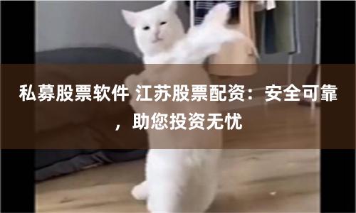 私募股票软件 江苏股票配资：安全可靠，助您投资无忧
